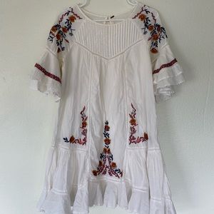 Free People White Floral Boho Dress